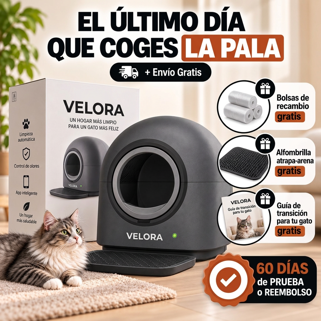 Arenero Inteligente Autolimpiable VELORA | Se limpia solo cada vez que tu gato sale