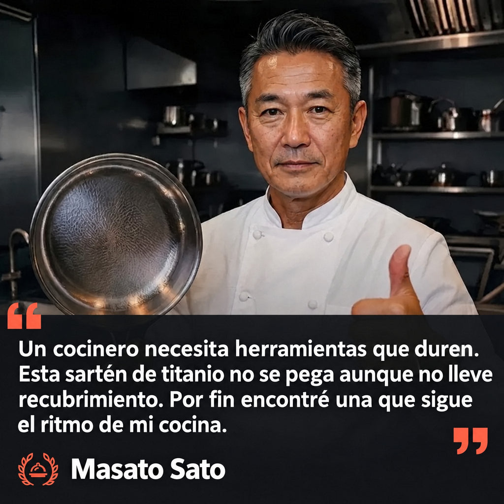 Sartén de Titanio Puro VELORA | Sin recubrimiento, sin PFAS y casi nada se pega